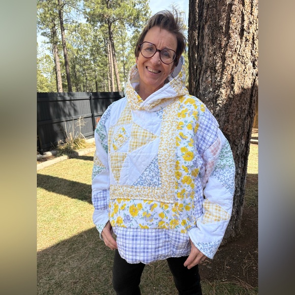 Handmade Tops - Patchwork Womans Hoodie - Multicolor
